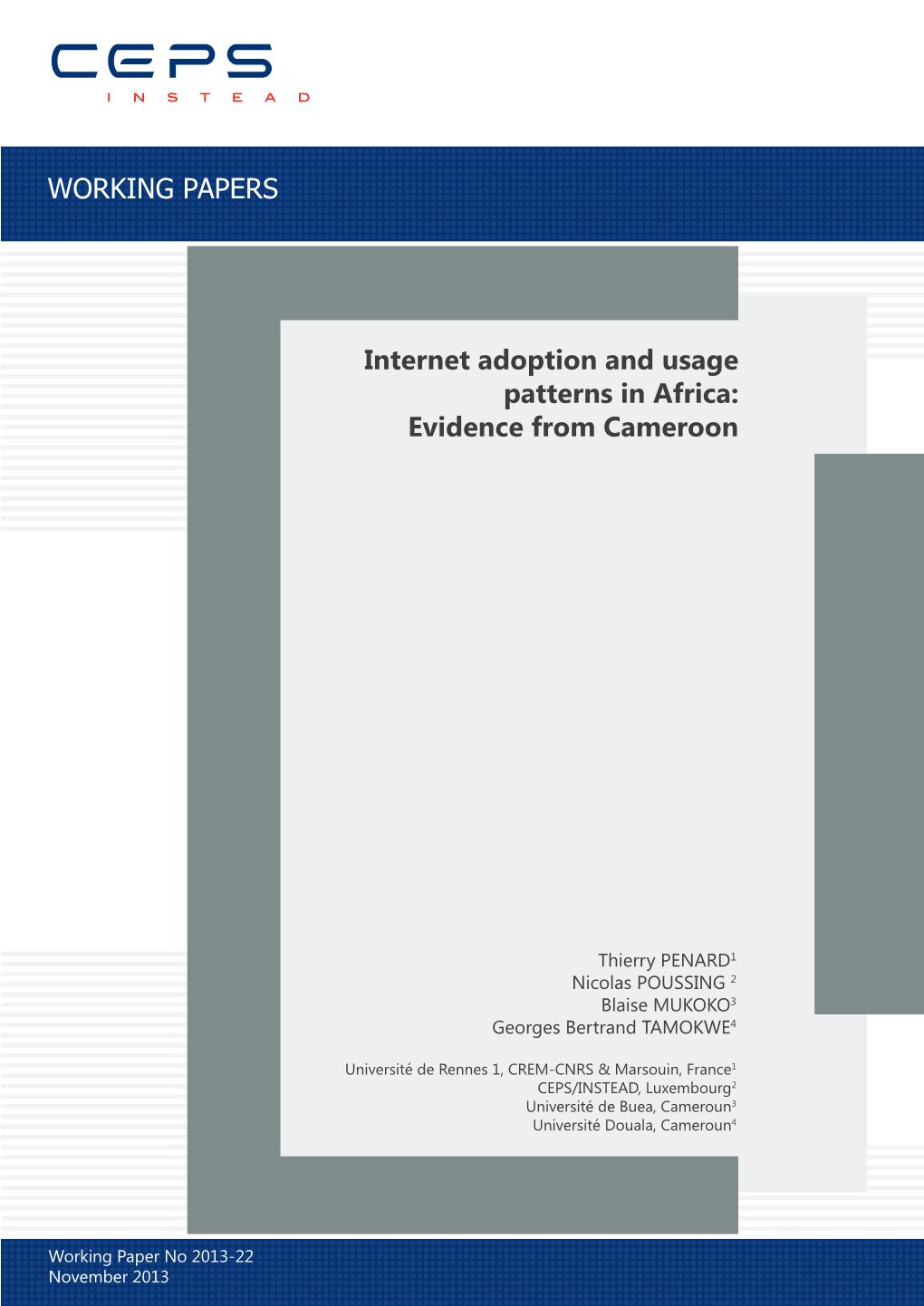 Internet Adoption and Usage Patterns in Africa: Evidence from Cameroon