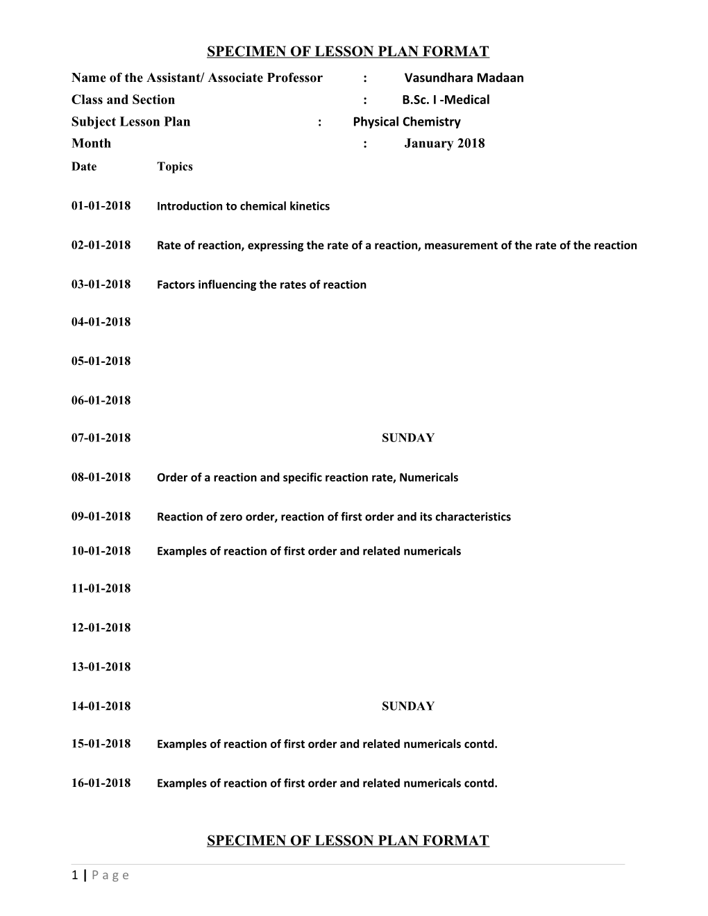 Specimen of Lesson Plan Format s4