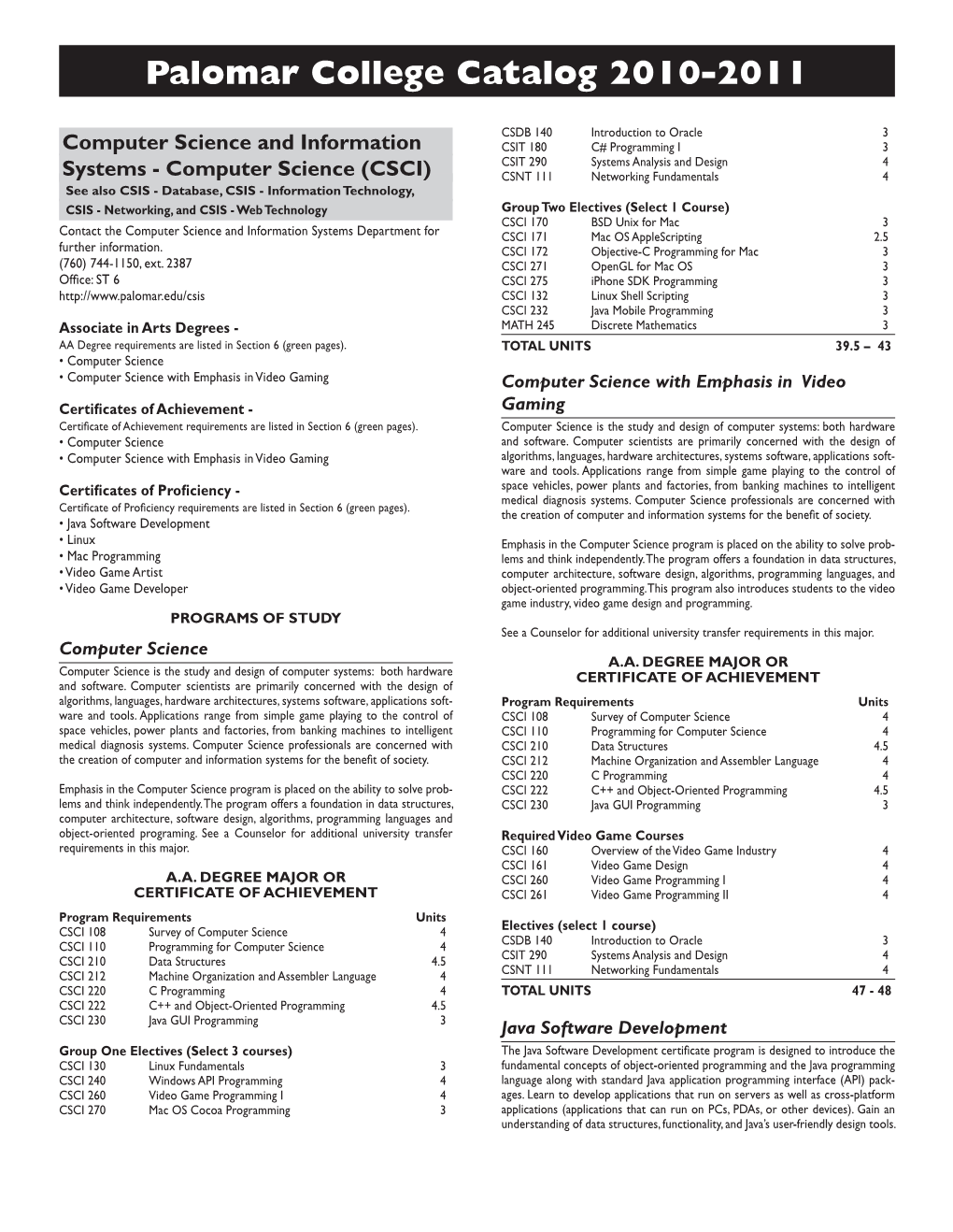 Computer Science and Information Systems Department for CSCI 171 Mac OS Applescripting 2.5 Further Information