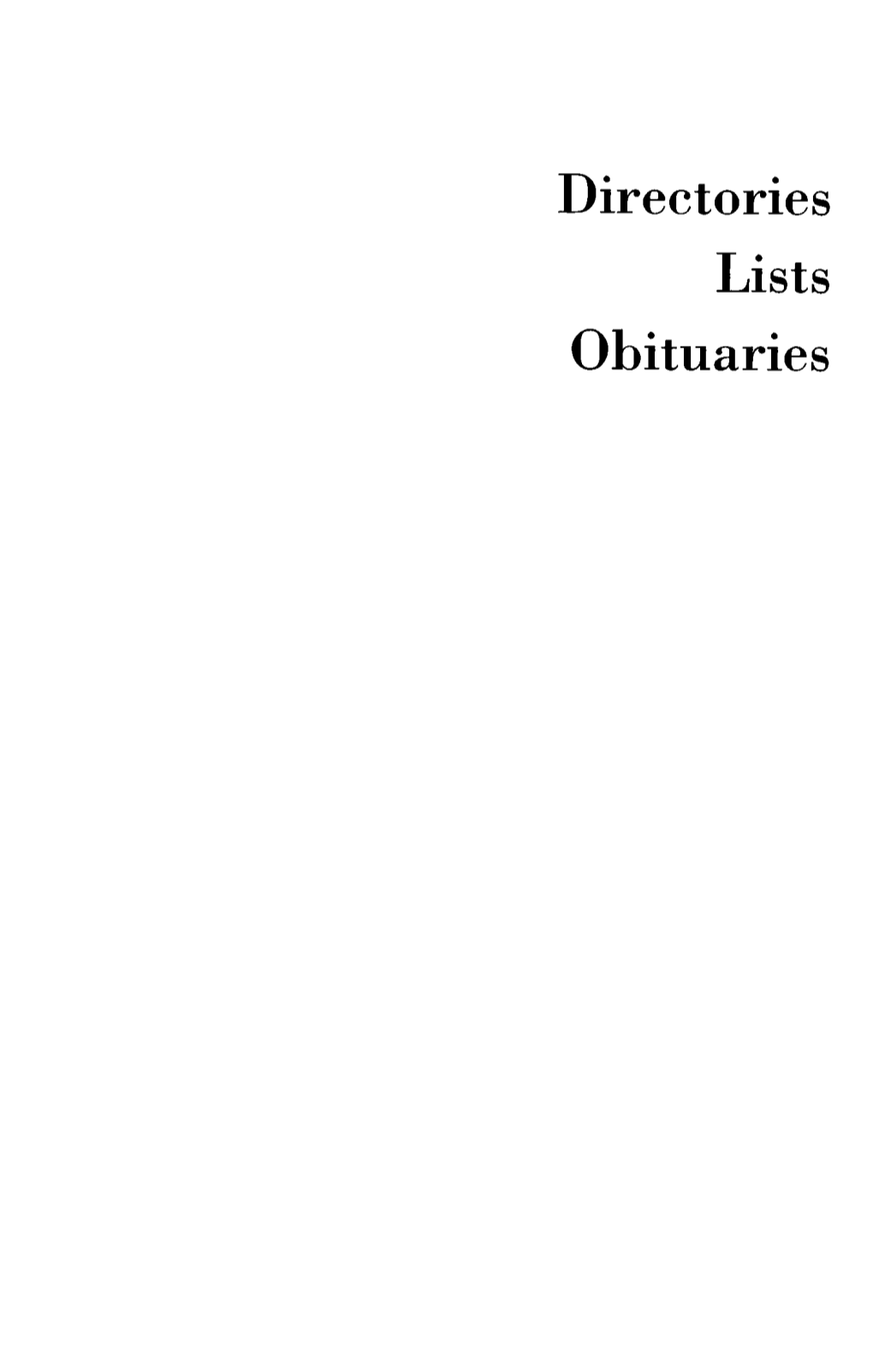 Directories Lists Obituaries National Jewish Organizations*