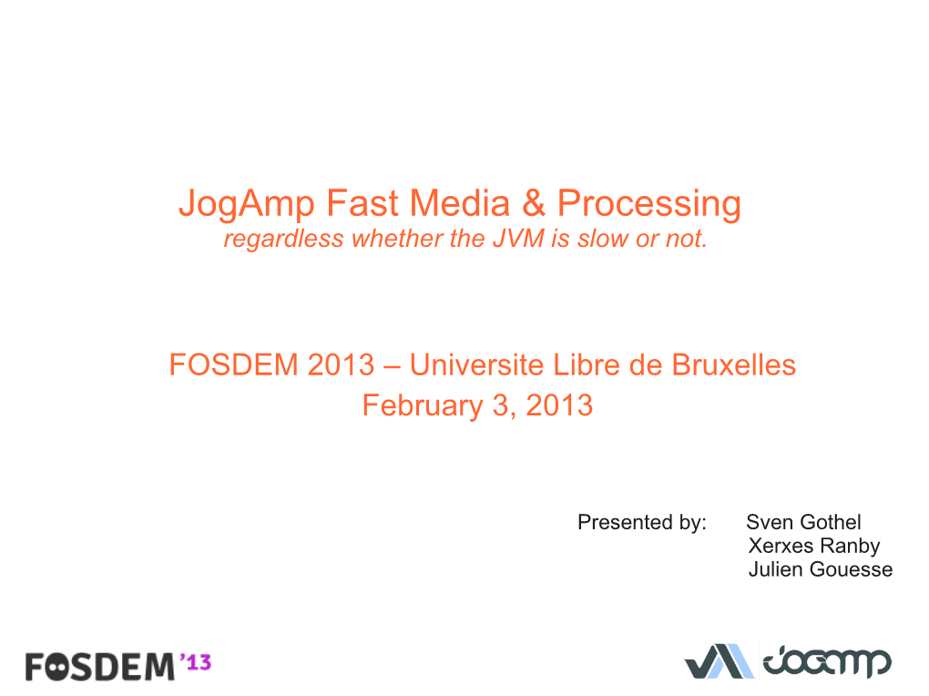 Jogamp Fast Media & Processing