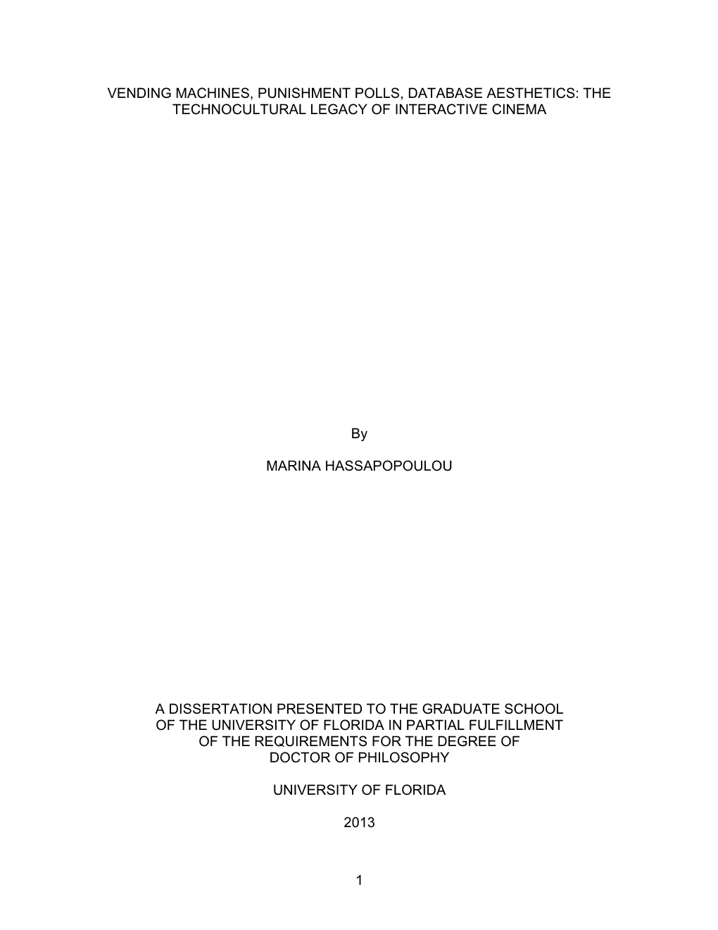 University of Florida Thesis Or Dissertation Formatting