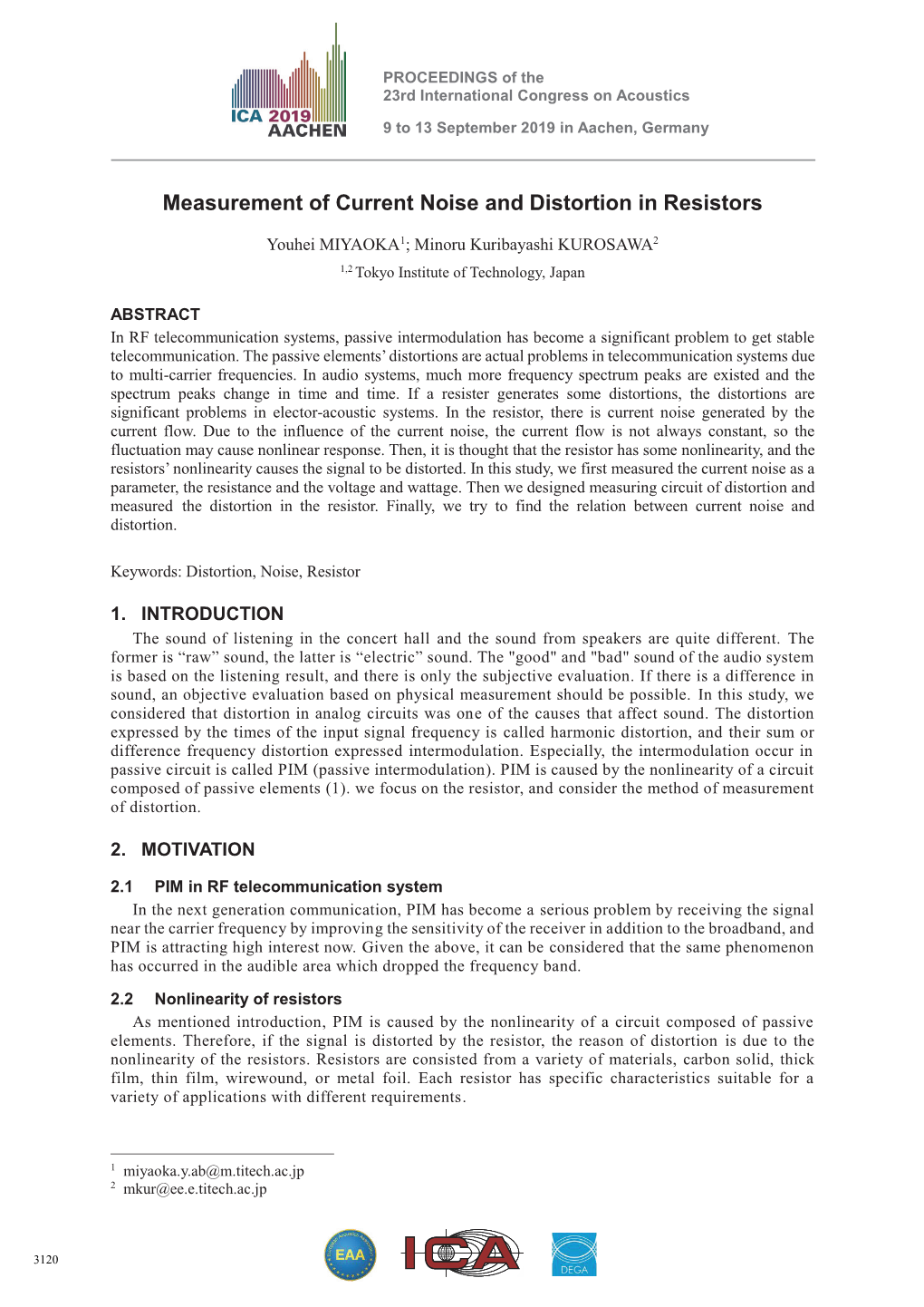 Measurements of Current Noise and Distortion in Resistors