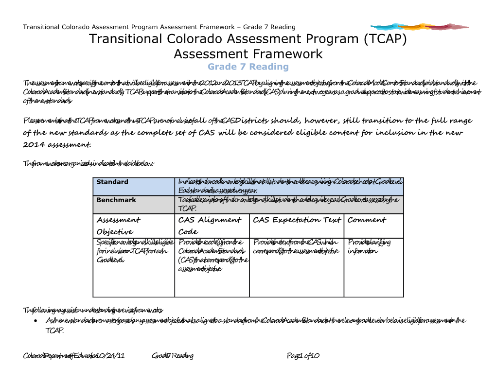 Transitional Colorado Assessment Program (TCAP)