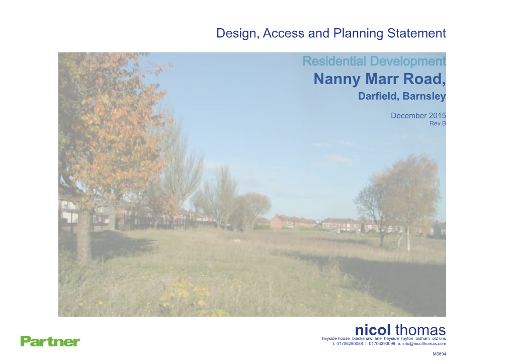Nanny Marr Road, Nicol Thomas Darfield, Barnsley