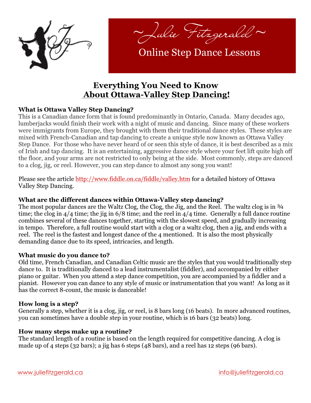 What Is Ottawa Valley Step Dancing? This Is a Canadian Dance Form That Is Found Predominantly in Ontario, Canada