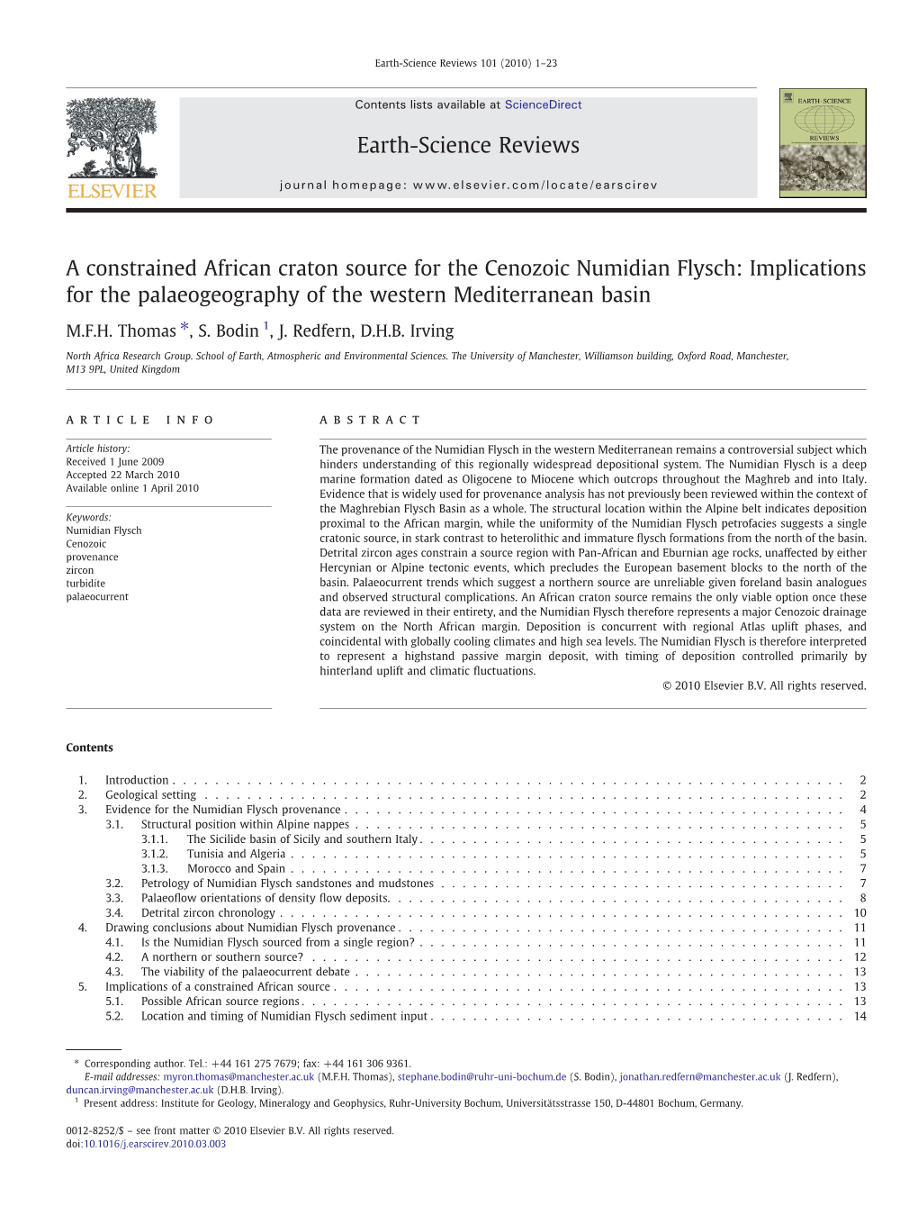 A Constrained African Craton Source for the Cenozoic Numidian Flysch: Implications for the Palaeogeography of the Western Mediterranean Basin