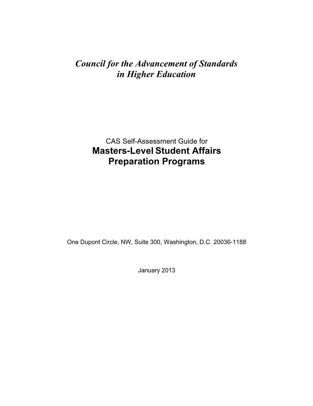 Council for the Advancement of Standards