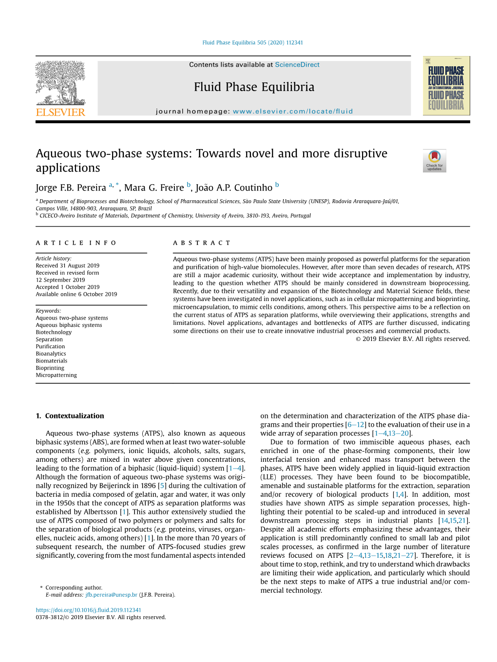 Aqueous Two-Phase Systems: Towards Novel and More Disruptive Applications