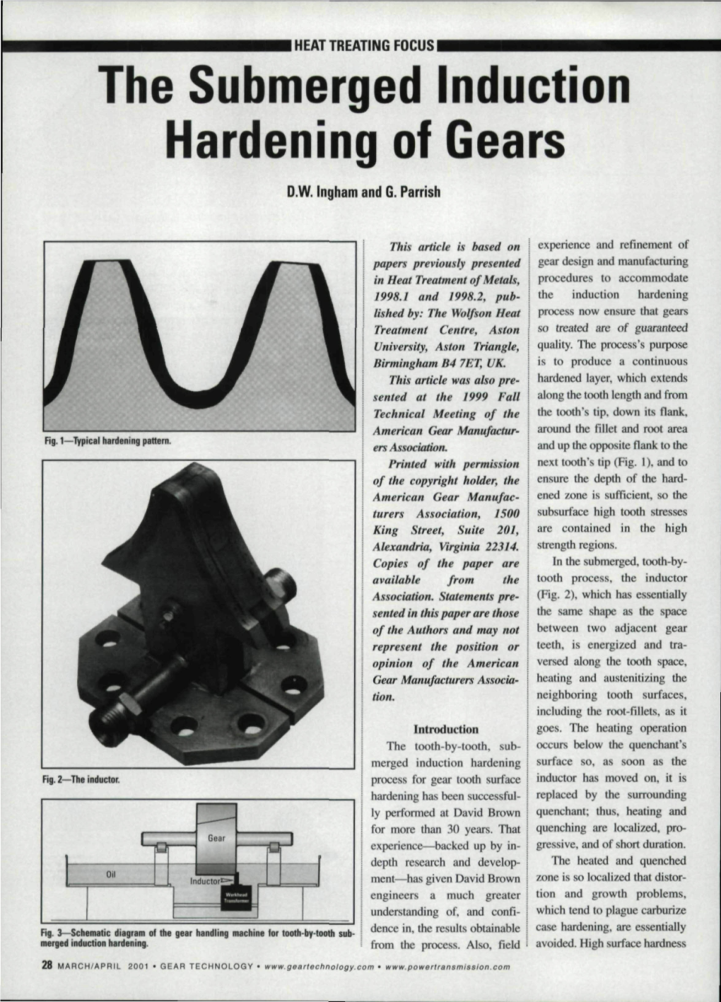 The Submerged Induction Hardening of Gears