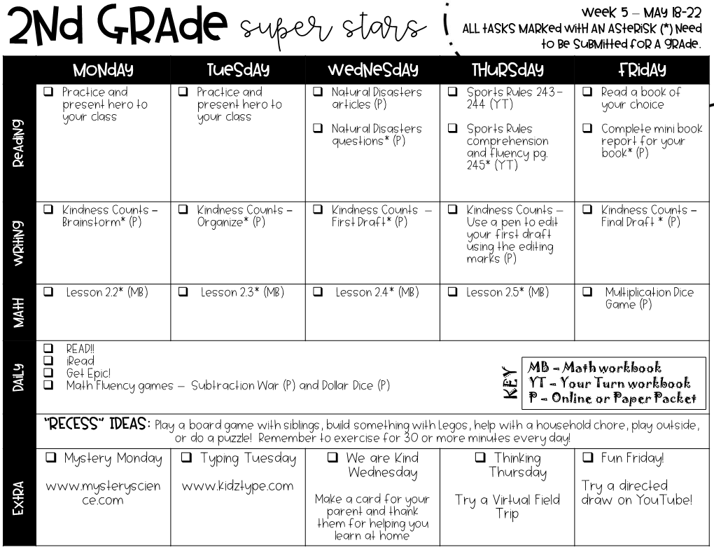 2Nd Grade Super Stars to Be Submitted for a Grade