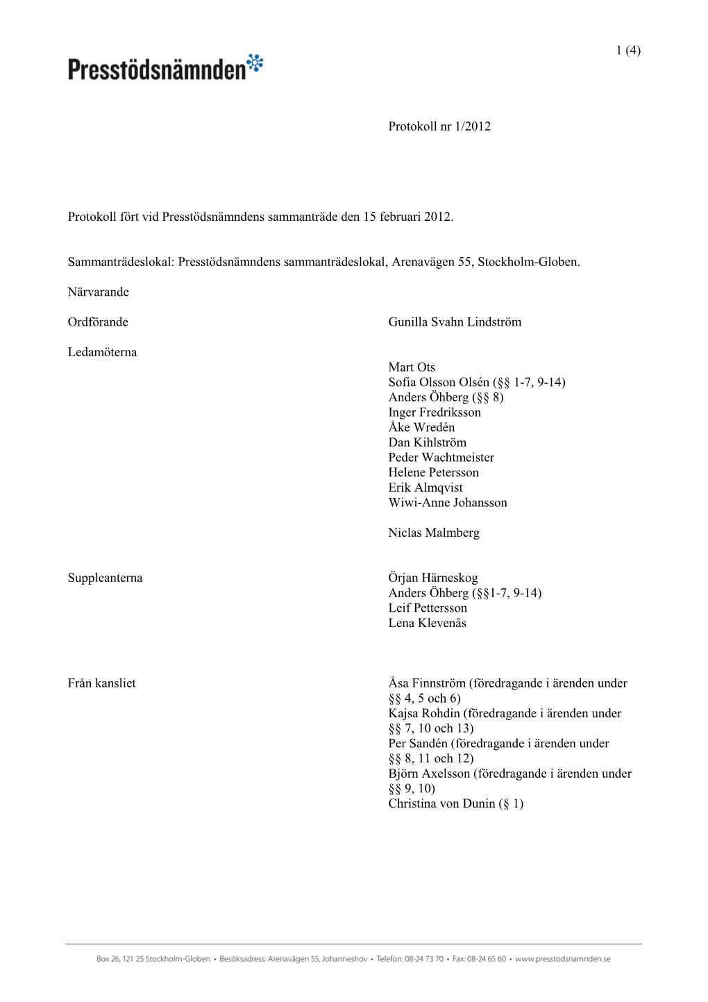 Presstödsnämndens Protokoll 2012.Pdf
