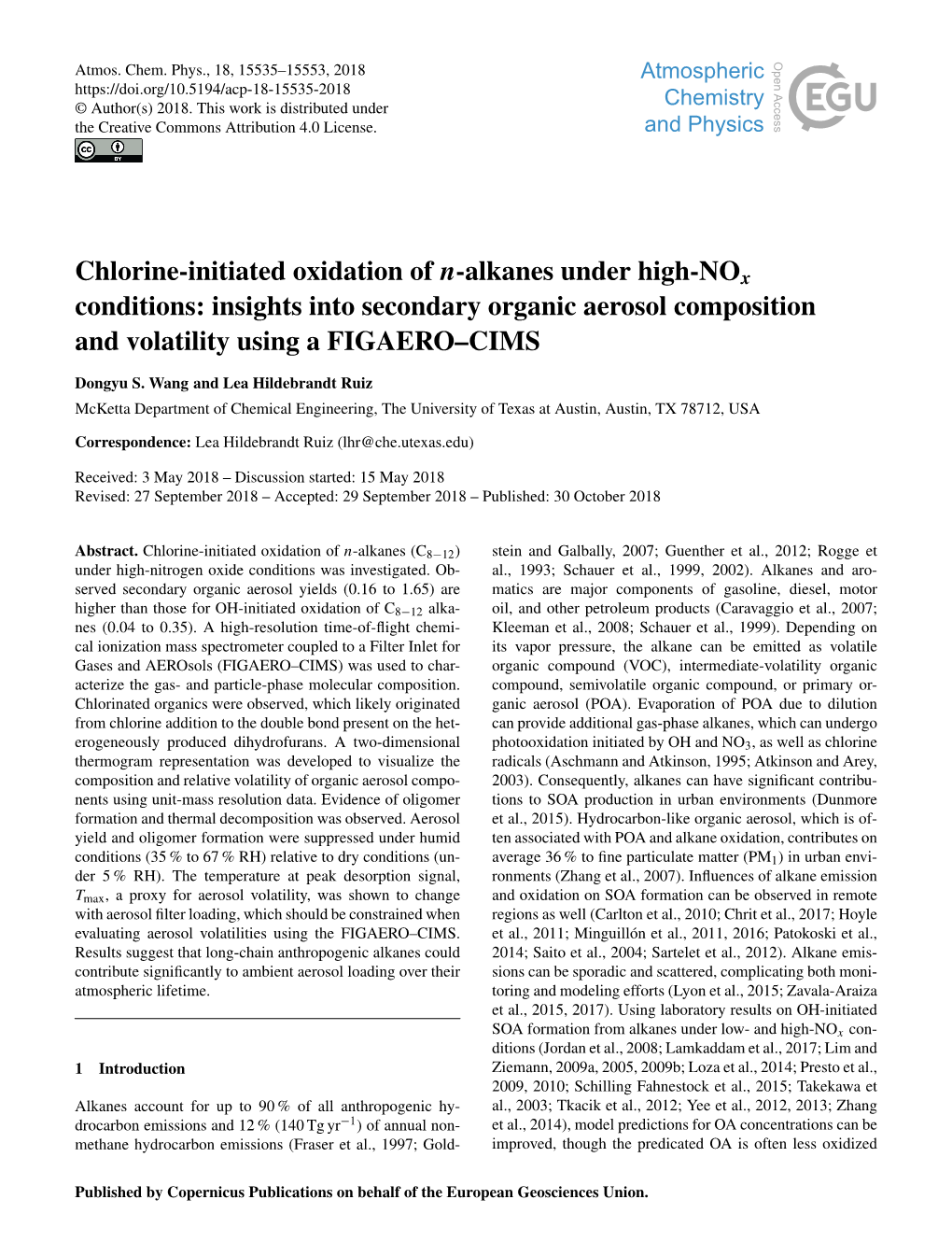 Chlorine-Initiated Oxidation of N-Alkanes Under High-Nox Conditions: Insights Into Secondary Organic Aerosol Composition and Volatility Using a FIGAERO–CIMS