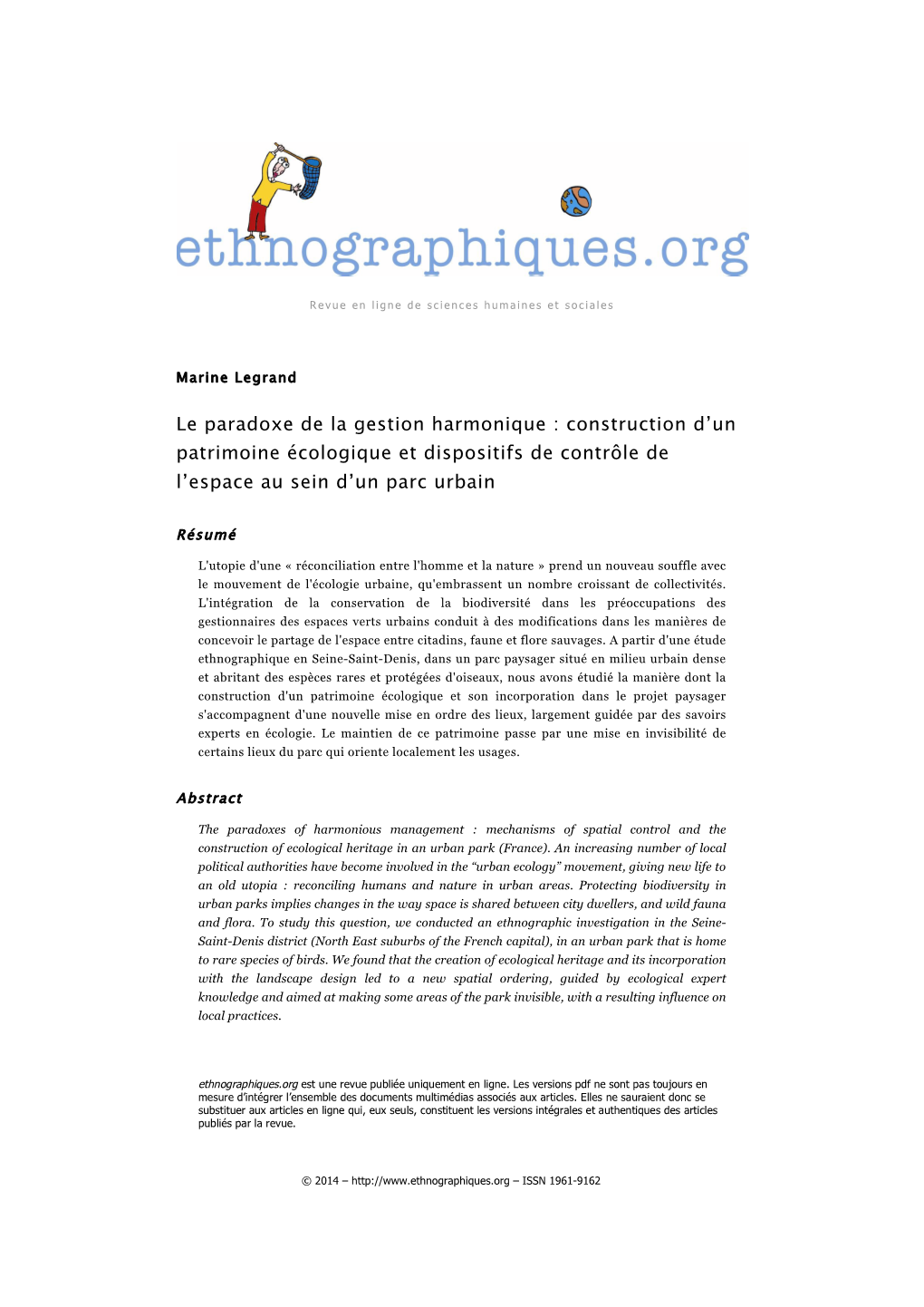 Le Paradoxe De La Gestion Harmonique : Construction D'un