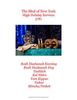The Shul of New York High Holiday Services 5781