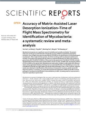Accuracy of Matrix-Assisted Laser Desorption Ionization–Time Of
