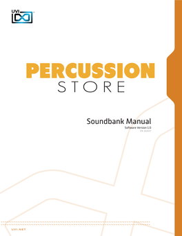 UVI Percussionstore | Soundbank Manual