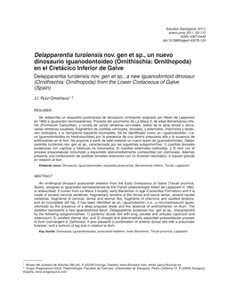 Delapparentia Turolensis Nov. Gen Et Sp., Un Nuevo