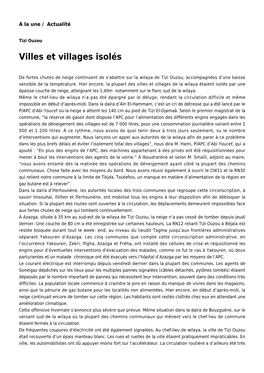 Villes Et Villages Isolés