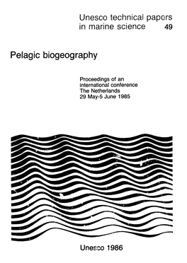 International Conference on Pelagic Biogeography; Pelagic