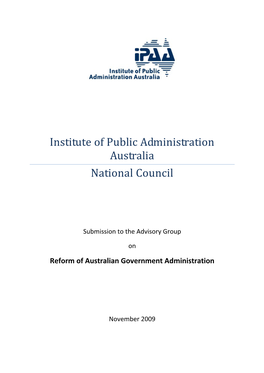 Reform of Australian Government Administration