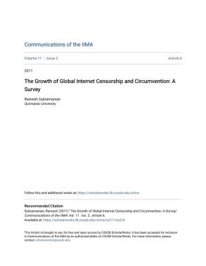 The Growth of Global Internet Censorship and Circumvention: a Survey