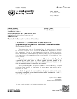 General Assembly Security Council Seventy-First Session Seventy-First Year Agenda Items 32 and 37