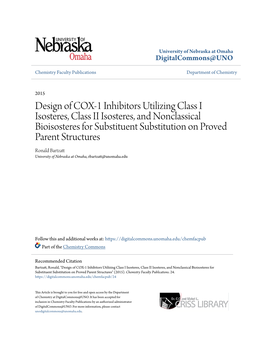 Design of COX-1 Inhibitors Utilizing Class I Isosteres, Class II Isosteres, and Nonclassical Bioisosteres for Substituent Substi