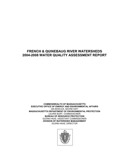 French & Quinebaug River Watersheds 2004-2008 Water