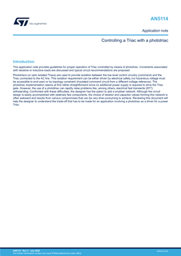 Controlling a Triac with a Phototriac