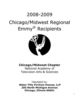 2008-2009 Chicago/Midwest Regional Emmy Recipients