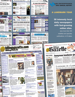 A LANDMARK YEAR 58 Intensely Local Daily