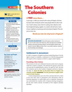 1 the Southern Colonies