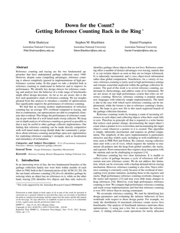 Down for the Count? Getting Reference Counting Back in the Ring ∗