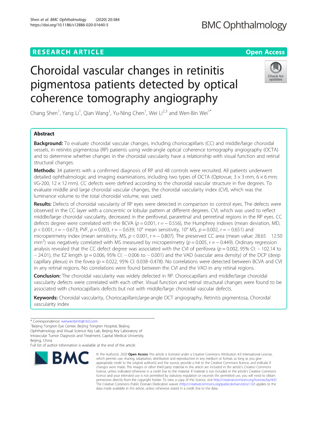 Choroidal Vascular Changes in Retinitis Pigmentosa Patients Detected By