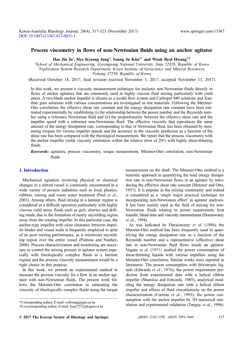 Process Viscometry in Flows of Non-Newtonian Fluids Using An