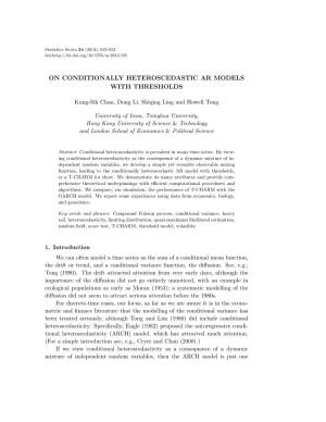 On Conditionally Heteroscedastic Ar Models with Thresholds