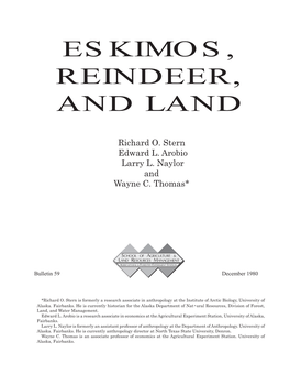 Eskimos, Reindeer, and Land