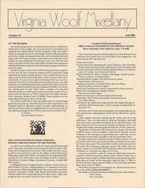 Virginia Woolf Miscellany, Issue 35, Fall 1990