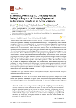 Behavioral, Physiological, Demographic and Ecological Impacts of Hematophagous and Endoparasitic Insects on an Arctic Ungulate
