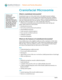 PE603 Craniofacial Microsomia