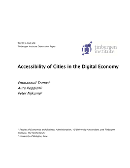 Accessibility of Cities in the Digital Economy