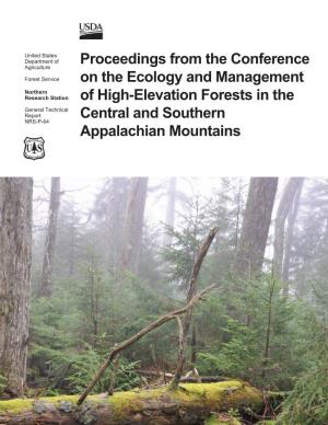 Proceedings from the Conference on the Ecology and Management of High-Elevation Forests in the Central and Southern Appalachian Mountains