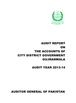 Audit Report on the Accounts of City District Government Gujranwala