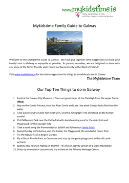 Mykidstime Family Guide to Galway Our Top Ten Things to Do in Galway
