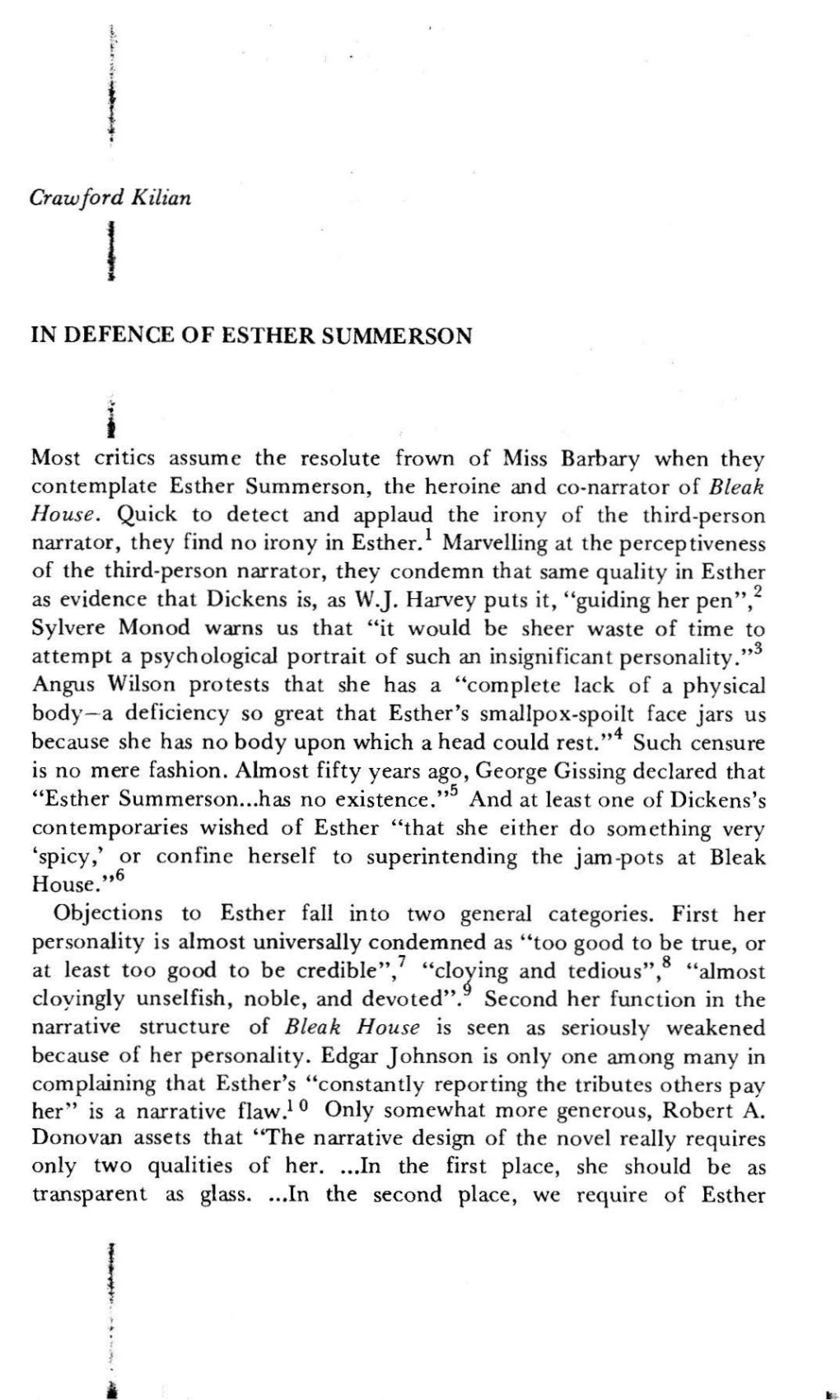 Crawford Kilian in DEFENCE of ESTHER SUMMERSON