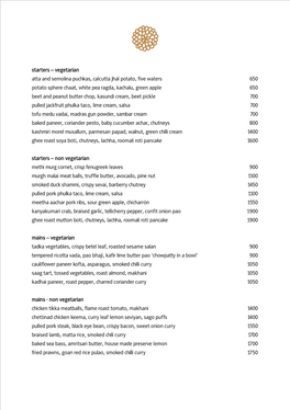 Regular Menu