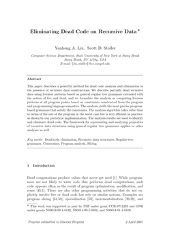 Eliminating Dead Code on Recursive Data ?