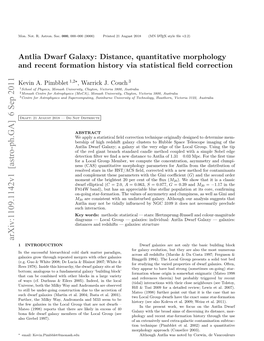 Antlia Dwarf Galaxy: Distance, Quantitative Morphology and Recent