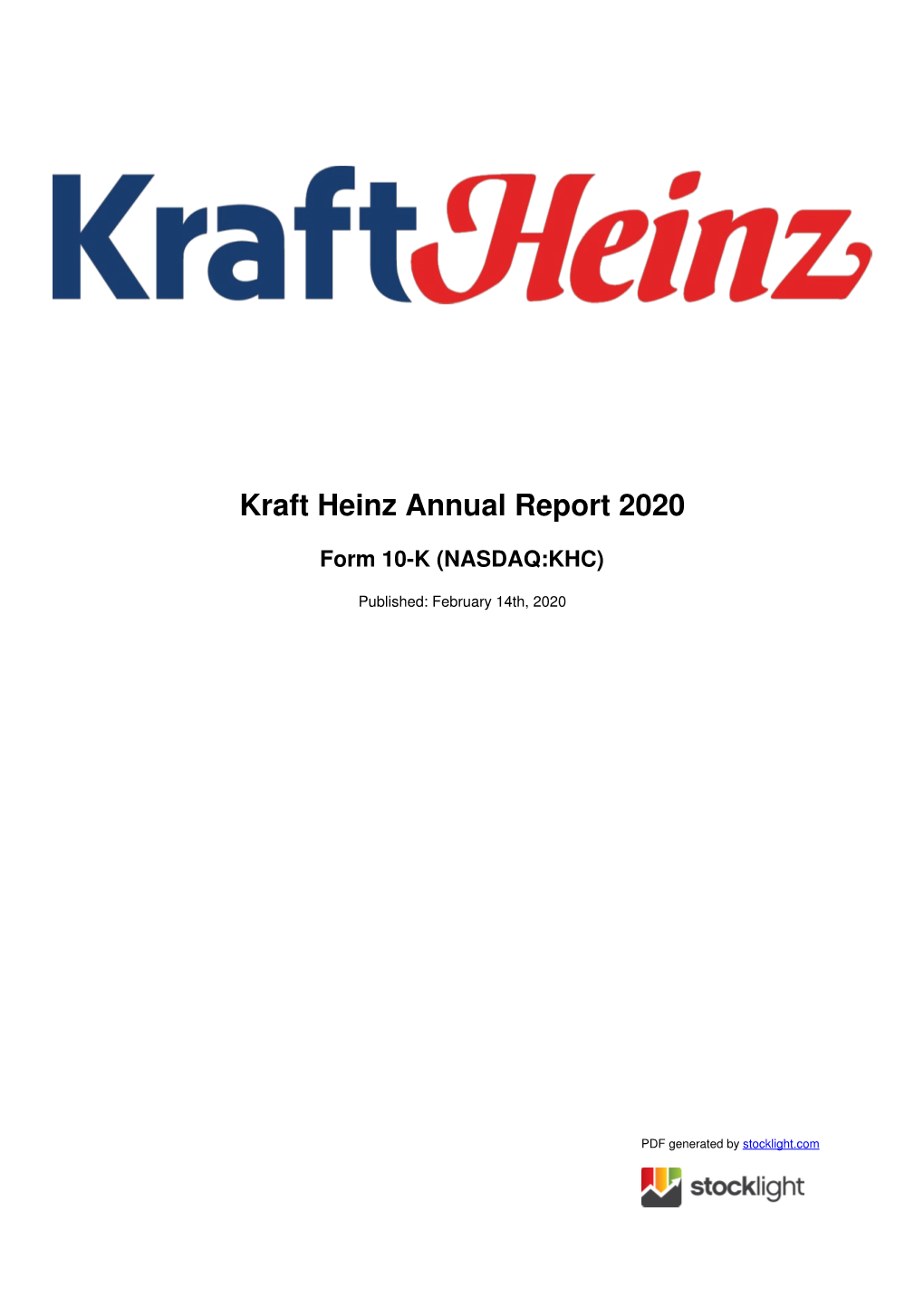 Kraft Heinz Annual Report 2020